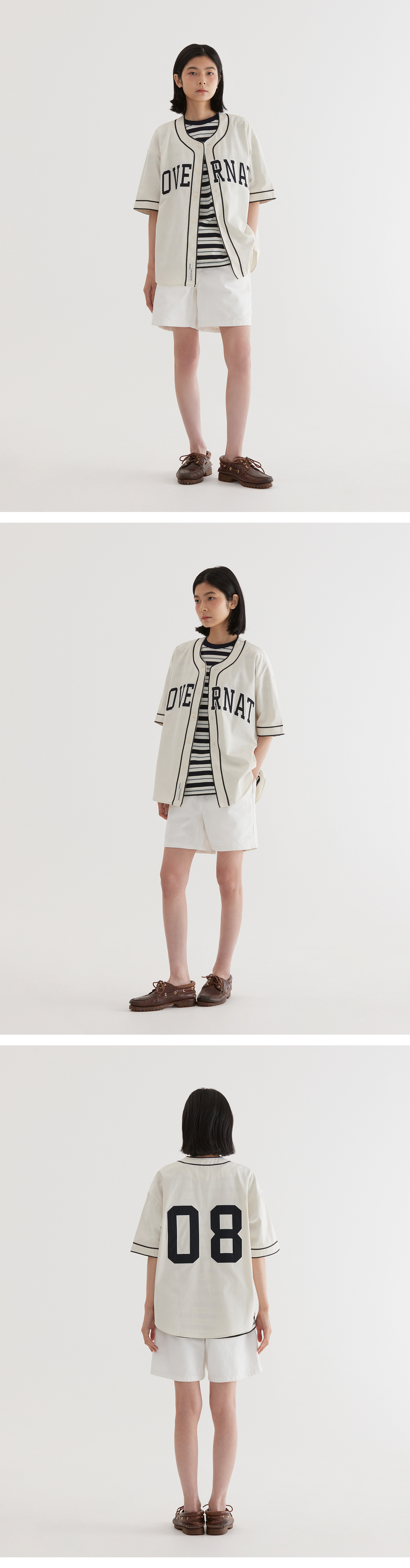 [COVERNAT] Arch Logo Baseball Half Shirt /追跡付 MUSINSA公式 | COVERNAT Arch Logo Baseball Half Shirt Ivory