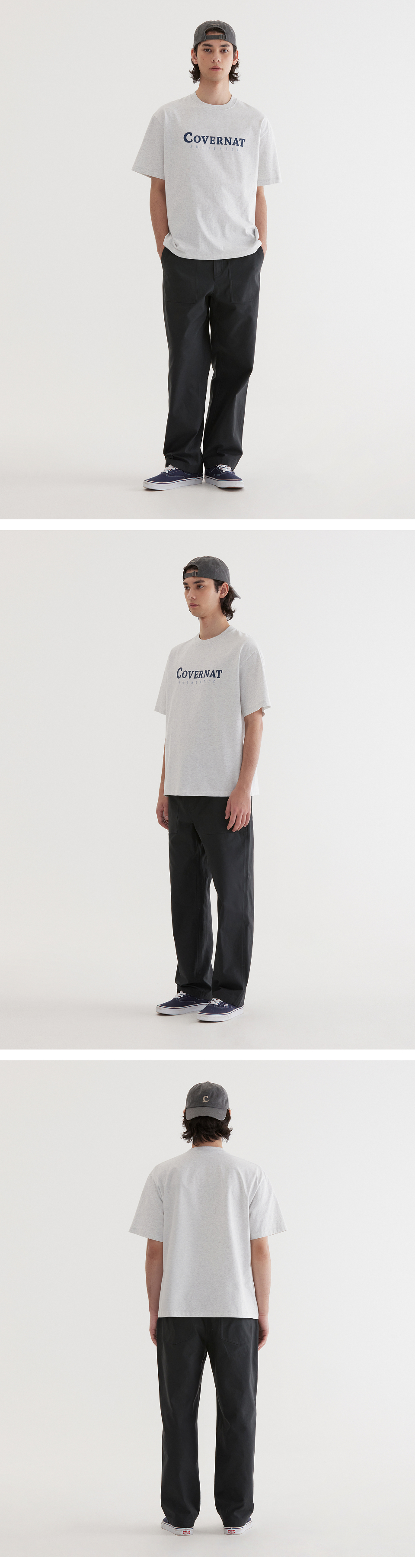 ★COVERNAT★ Center Authentic T-Shirt Heather Gray CO2502ST0 MUSINSA | COVERNAT Center Authentic T-Shirt Heather Gray