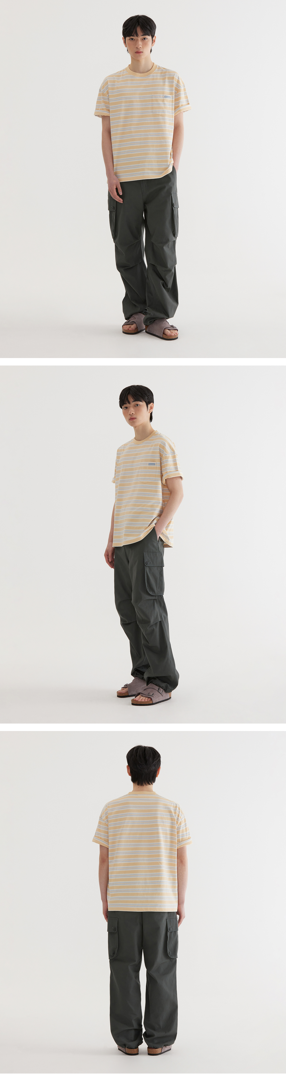 MUSINSA | COVERNAT Multi Stripe T-shirt Yellow