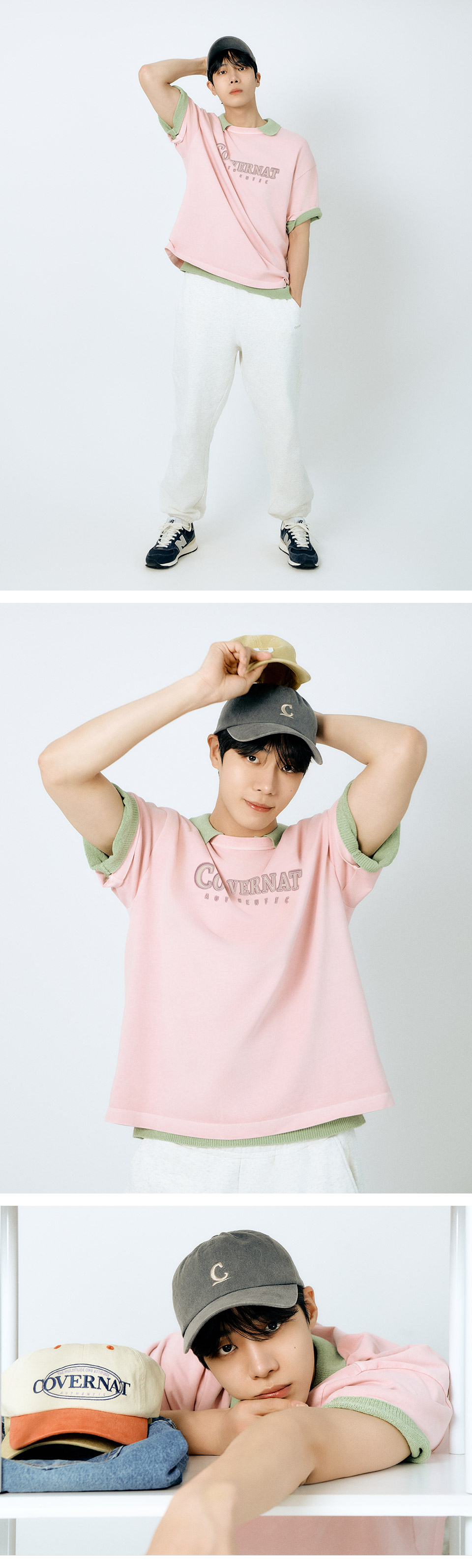 MUSINSA公式 | COVERNAT Neon Logo Dying T-Shirt Charcoal