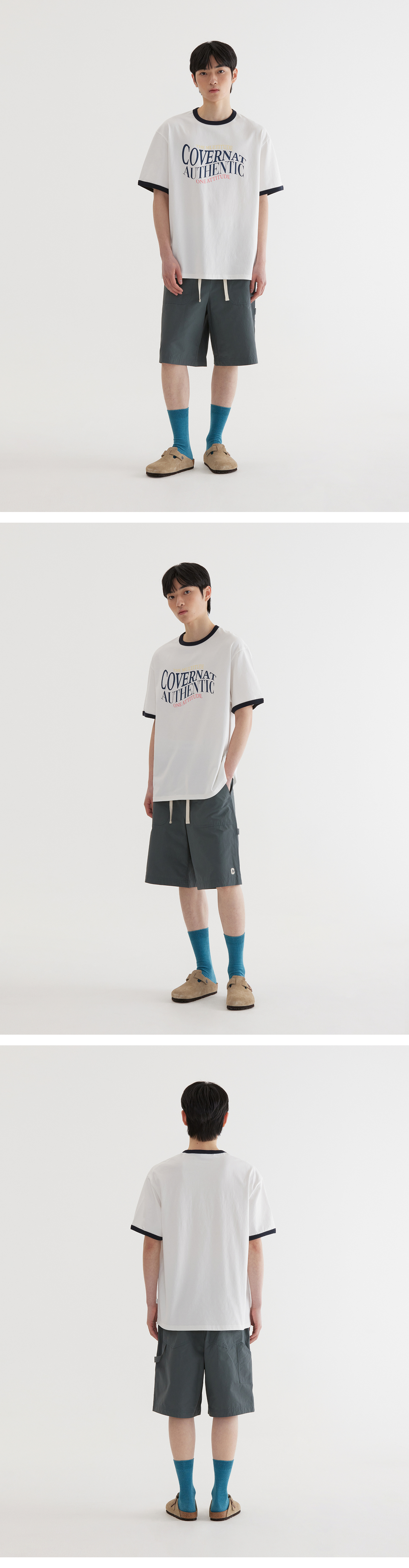 MUSINSA | COVERNAT Typographic Ringer T-Shirt White