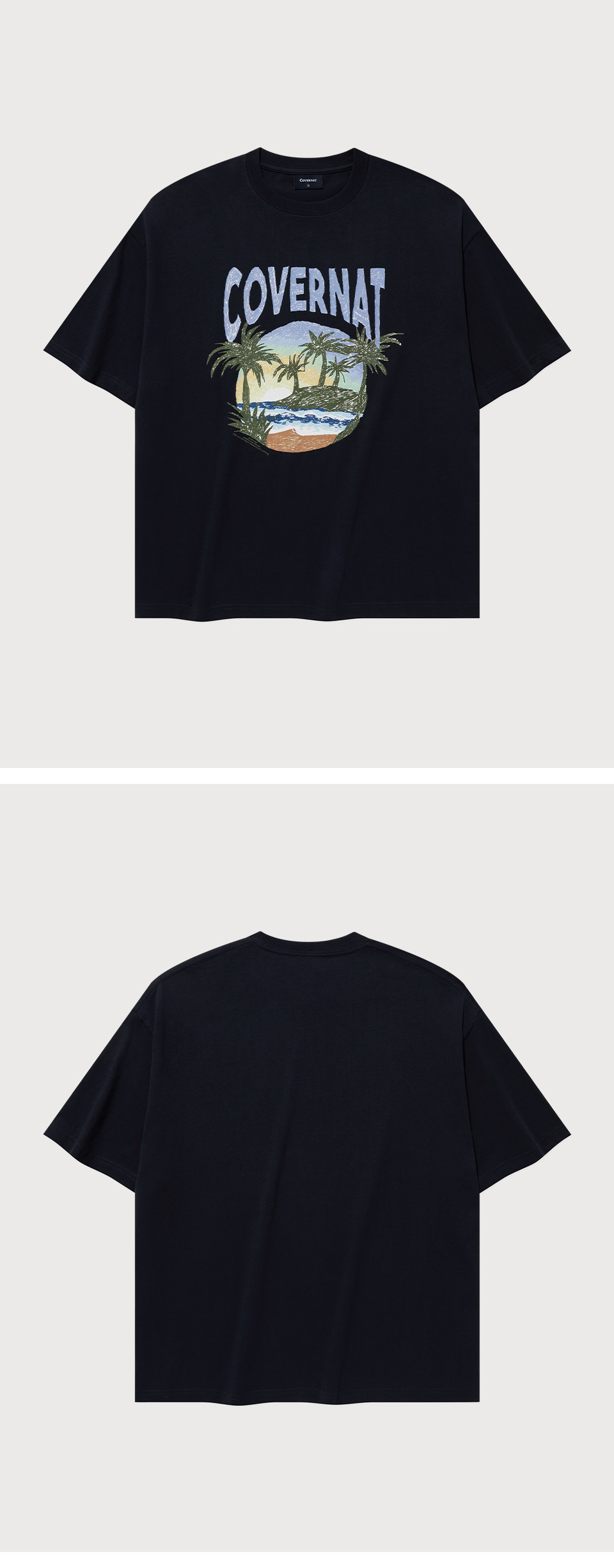 COVERNATのTropical Graphic T-Shirt 全2色 MUSINSA公式 | COVERNAT Tropical Graphic T-Shirt Dark Navy