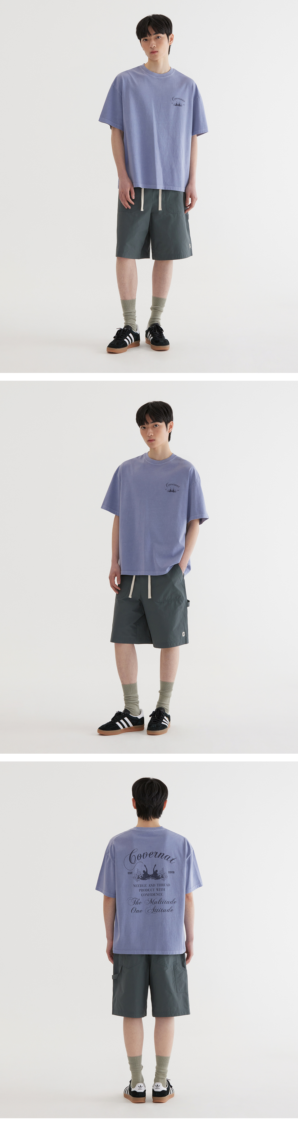MUSINSA | COVERNAT Surfer Dying Graphic T-Shirt Purple