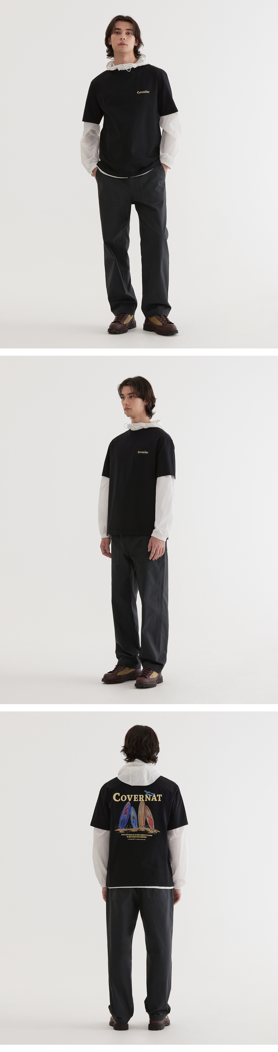 MUSINSA | COVERNAT Supima Quad Board Graphic T-Shirt Black