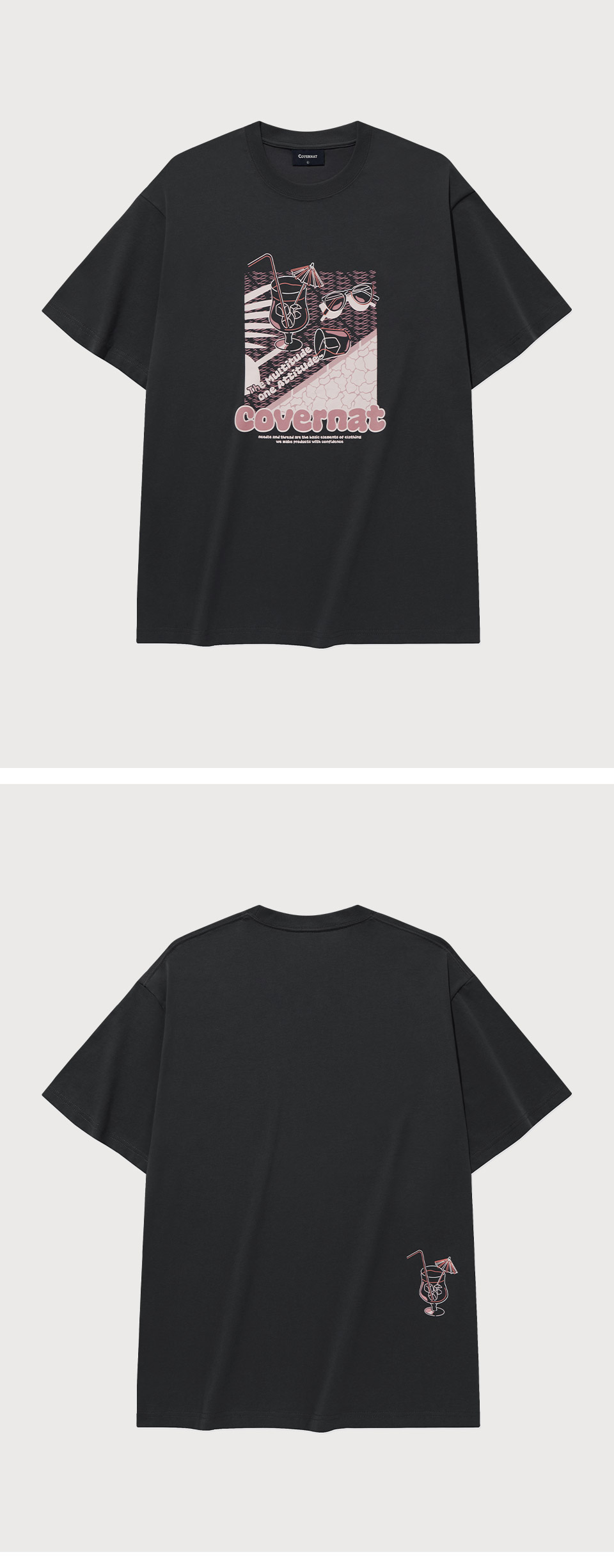 COVERNATのCool Cotton Vacation Graphic Tee 全2色 MUSINSA | COVERNAT Cool Cotton Vacation Graphic Tee Charcoal