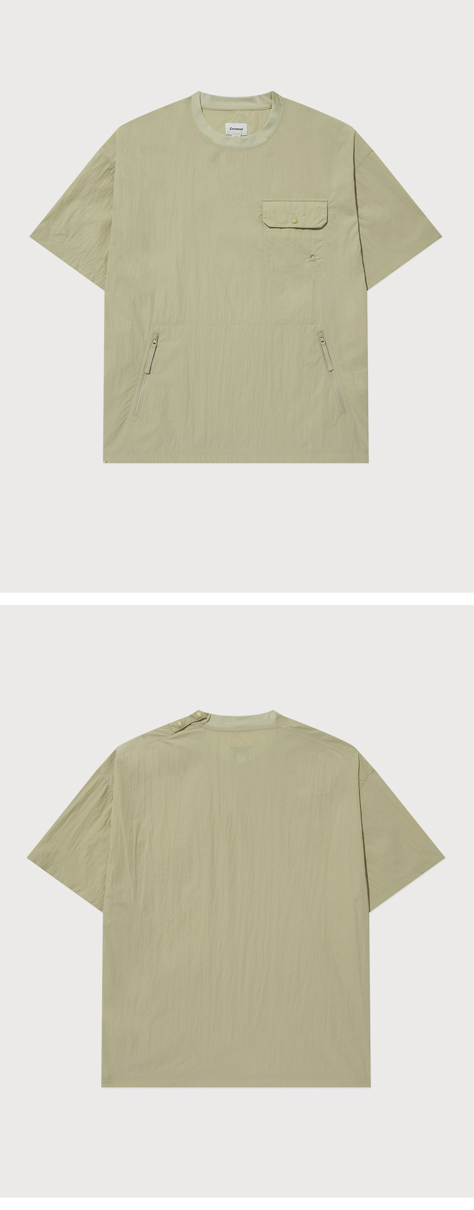 Tシャツ・カットソー COVERNAT Woven Utility T-Shirt Beige MUSINSA | COVERNAT Woven Utility T-Shirt Beige