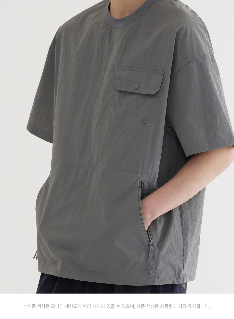 Tシャツ・カットソー COVERNAT Woven Utility T-Shirt Sage Gray MUSINSA | COVERNAT Woven Utility T-Shirt Sage Gray
