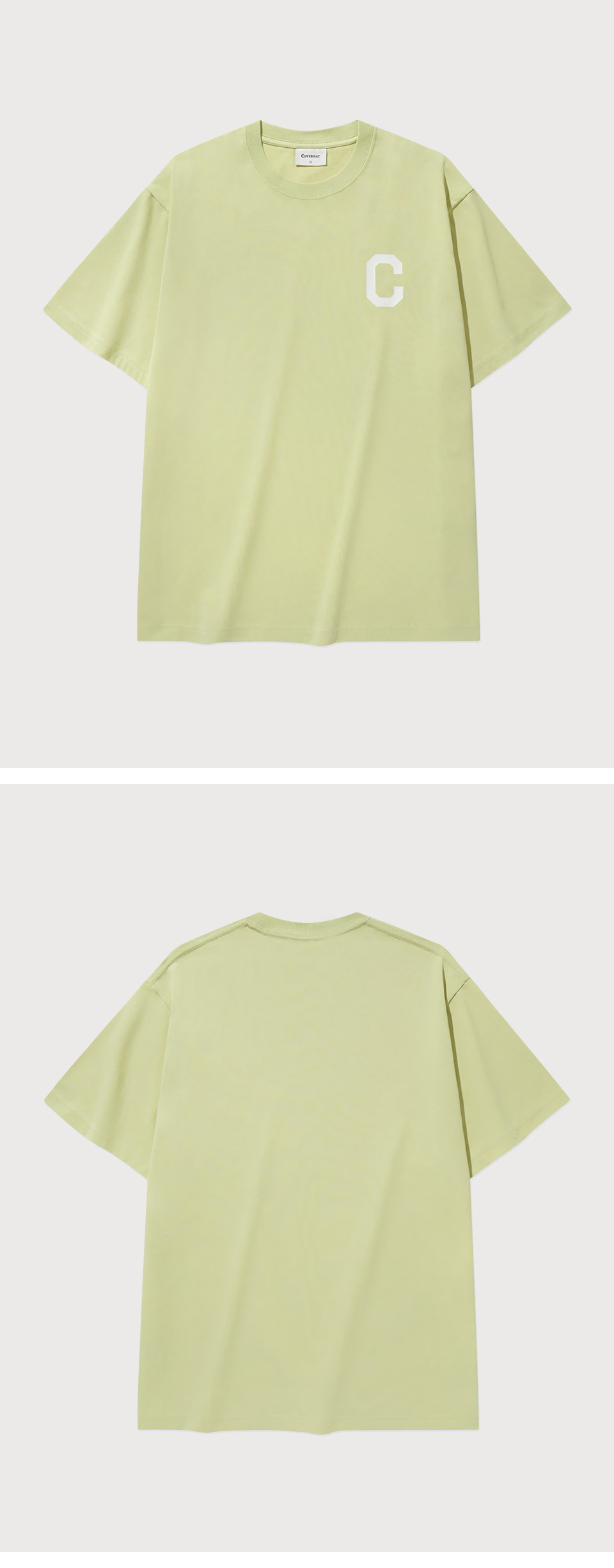 MUSINSA | COVERNAT Cool Cotton C Logo T-Shirt Lime