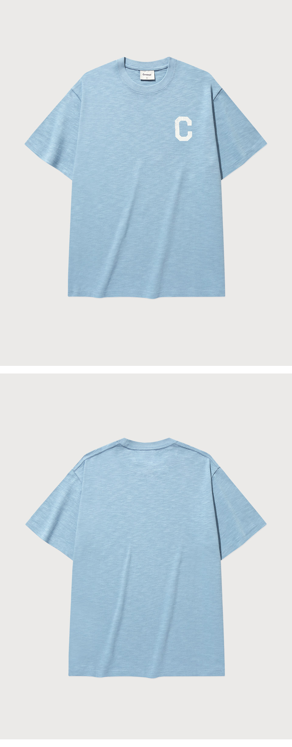 COVERNATのSlub Crack C Logo T-Shirt 全3色 Crack C Logo Slub T-Shirt Blue - Covernat | 60% - Asian