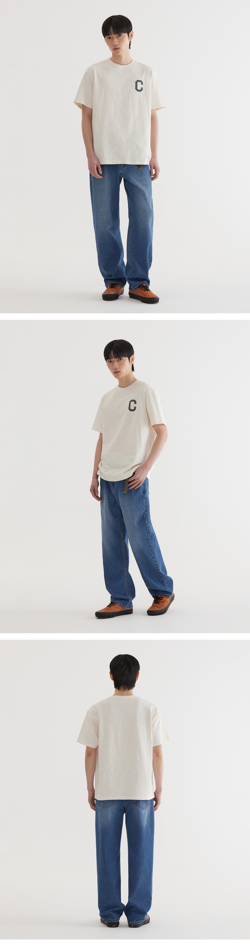 COVERNATのSlub Crack C Logo T-Shirt 全3色 Crack C Logo Slub T-Shirt Blue - Covernat | 60% - Asian