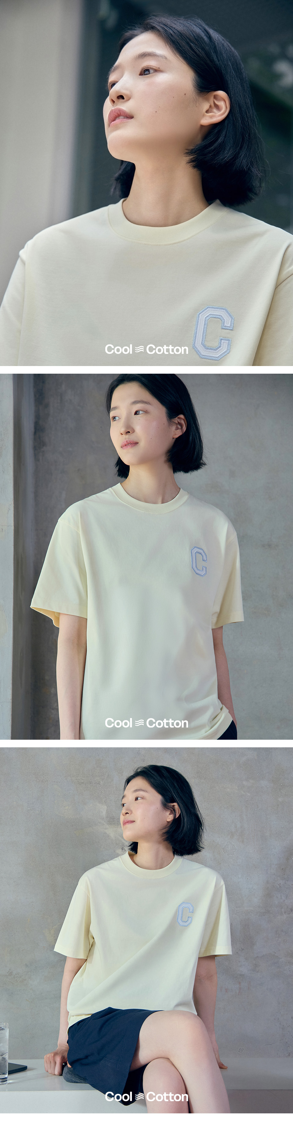 ★COVERNAT★ Cool Cotton Shine C Logo T-Shirt Lemon Cool Cotton Shine C Logo T-Shirt Lemon - Covernat | 60