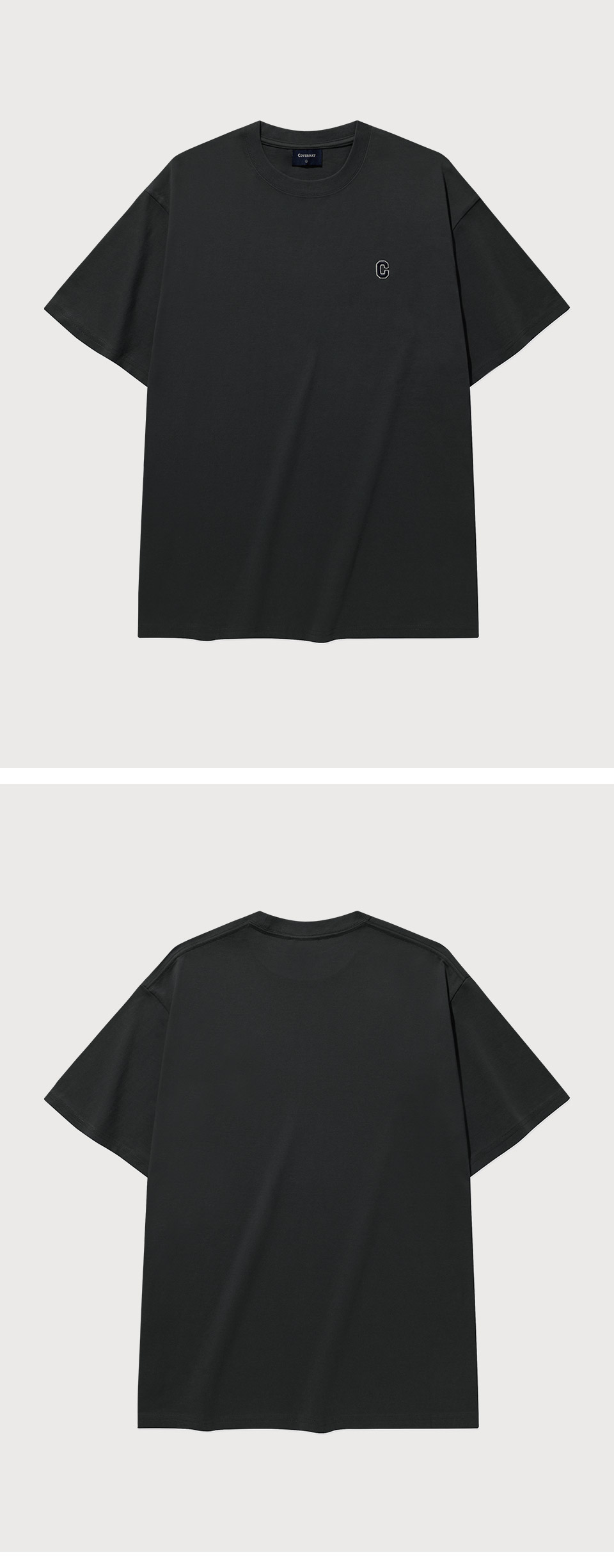 MUSINSA | COVERNAT Small C Logo T-Shirt Charcoal