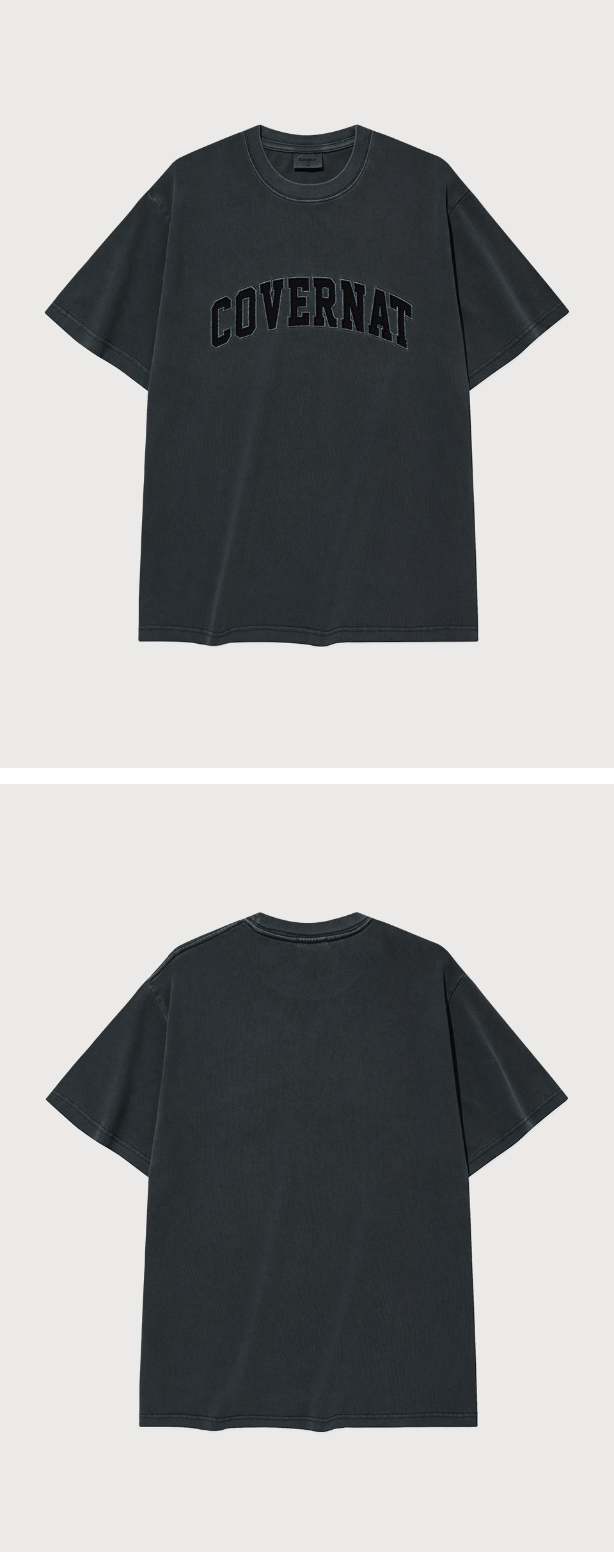 MUSINSA | COVERNAT Arch Applique Dyed T-Shirt Dark Navy