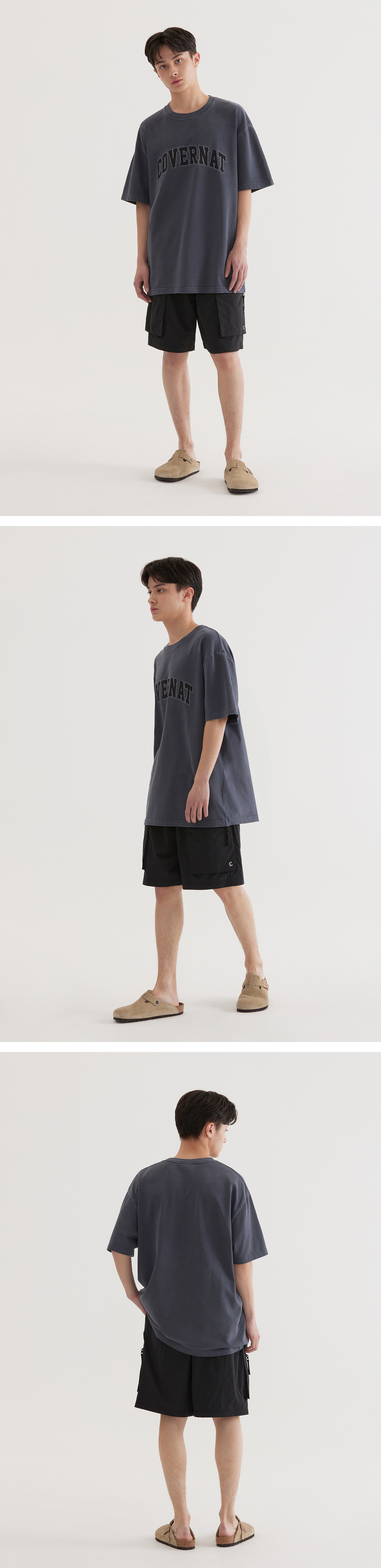 MUSINSA | COVERNAT Arch Applique Dyed T-Shirt Dark Navy