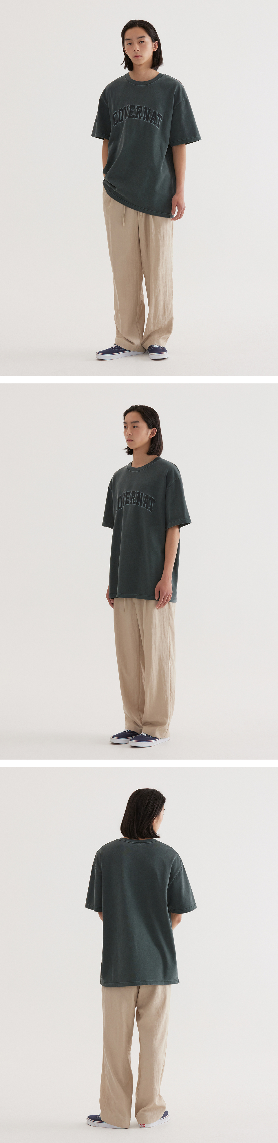 [COVERNAT] Arch Applique Dyed T-Shirt /追跡付 MUSINSA | COVERNAT Arch Applique Dyed T-Shirt Khaki