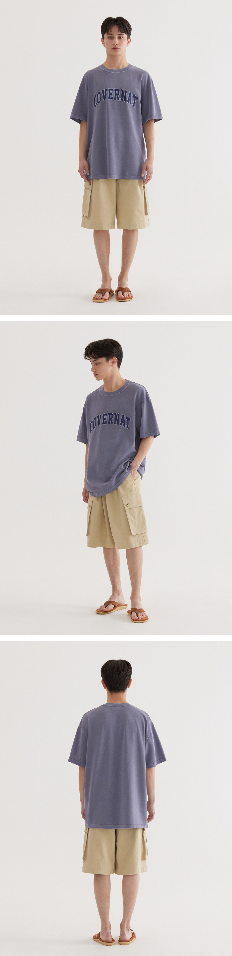 MUSINSA | COVERNAT Arch Applique Dyed T-Shirt Purple