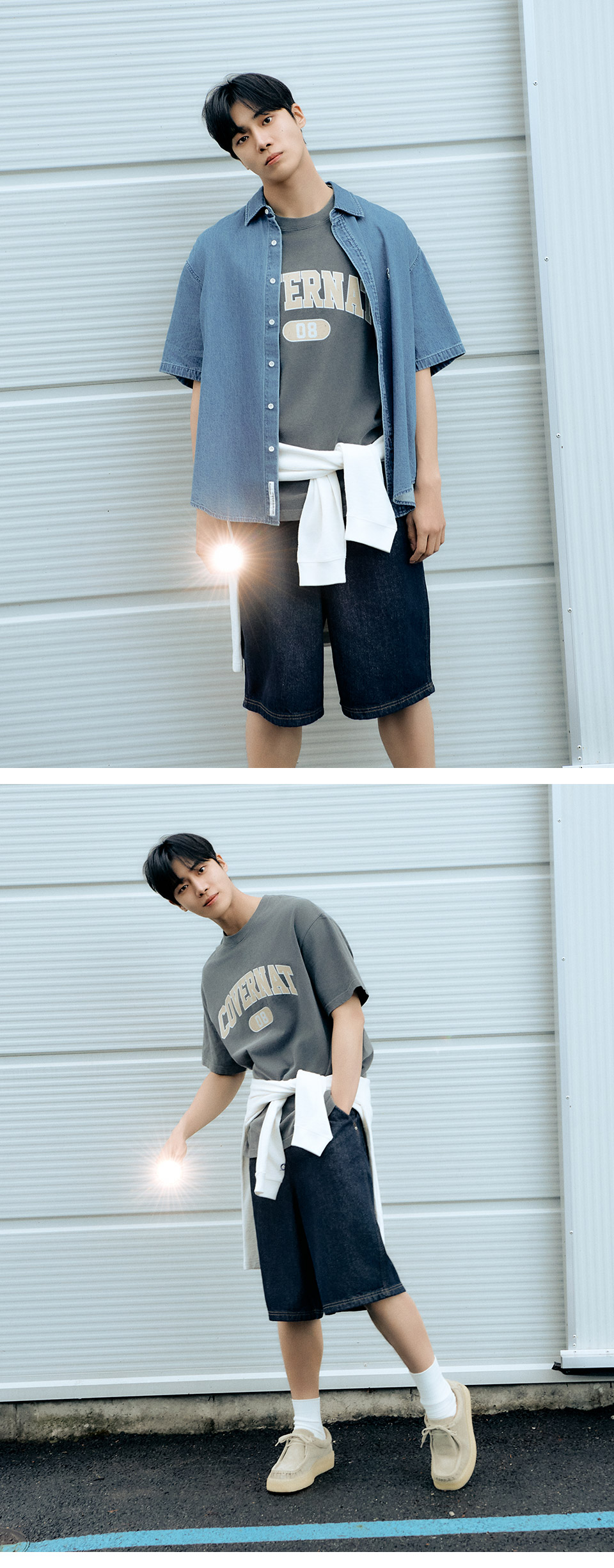 MUSINSA | COVERNAT Arch Dying T-Shirt Charcoal