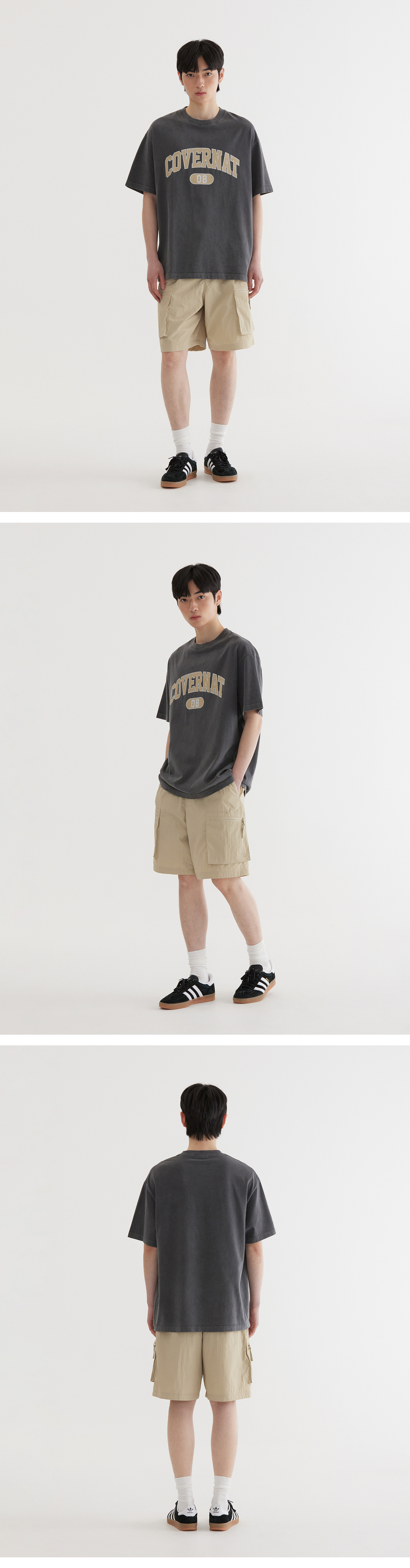 MUSINSA | COVERNAT Arch Dying T-Shirt Charcoal