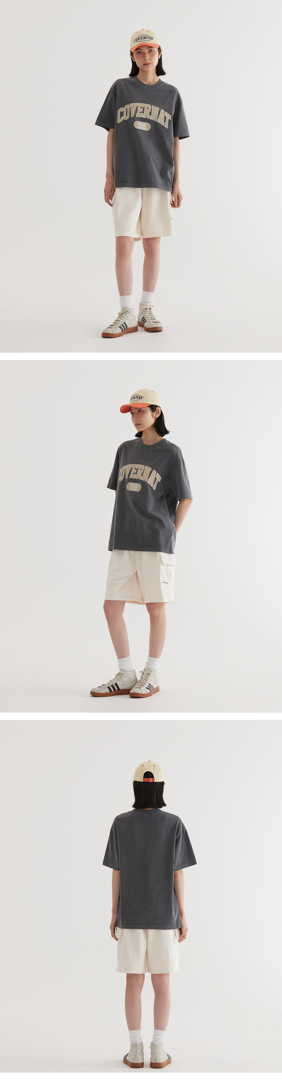 MUSINSA | COVERNAT Arch Dying T-Shirt Charcoal