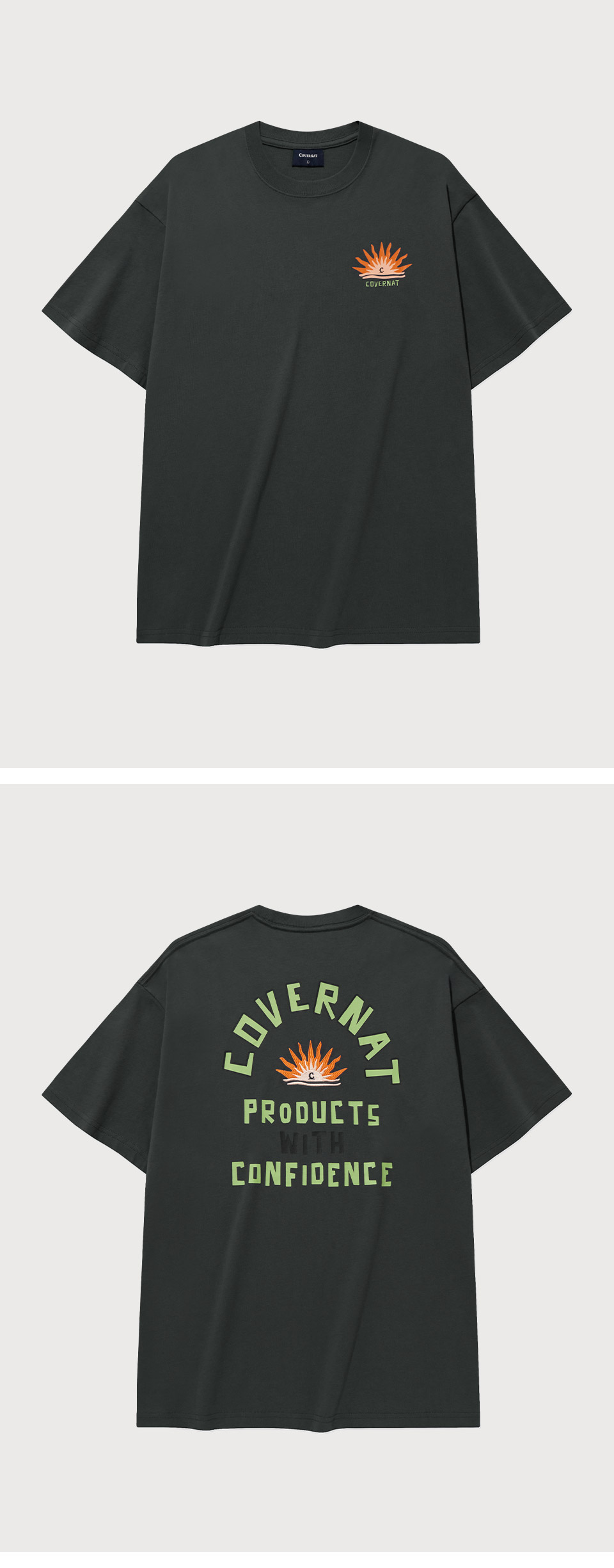 COVERNATのSunset Graphic T-Shirt 全2色 MUSINSA | COVERNAT Sunset Graphic T-Shirt Charcoal