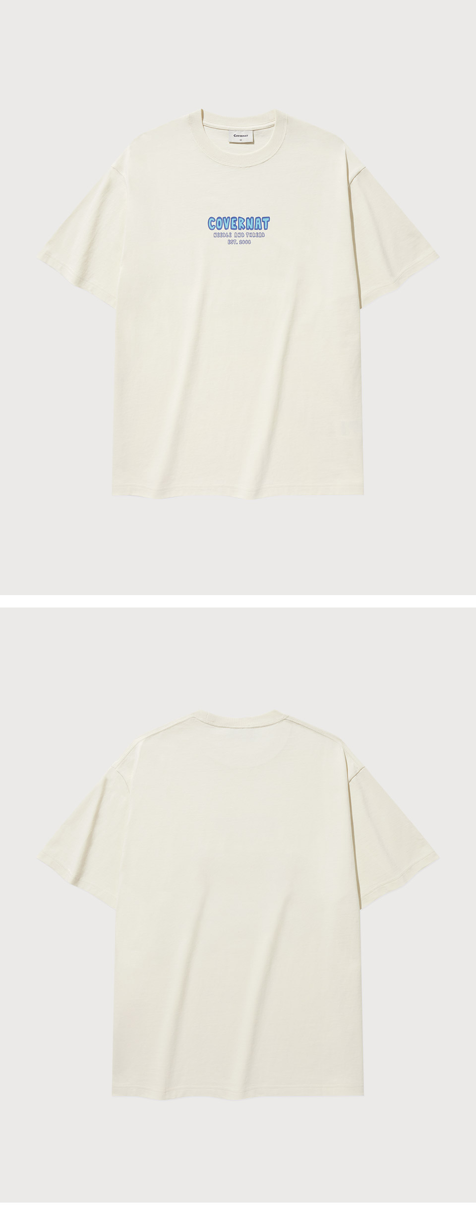Tシャツ・カットソー COVERNAT Small typographic t-shirt Ivory Small Typographic T-Shirt Ivory - Covernat | 60% - Asian