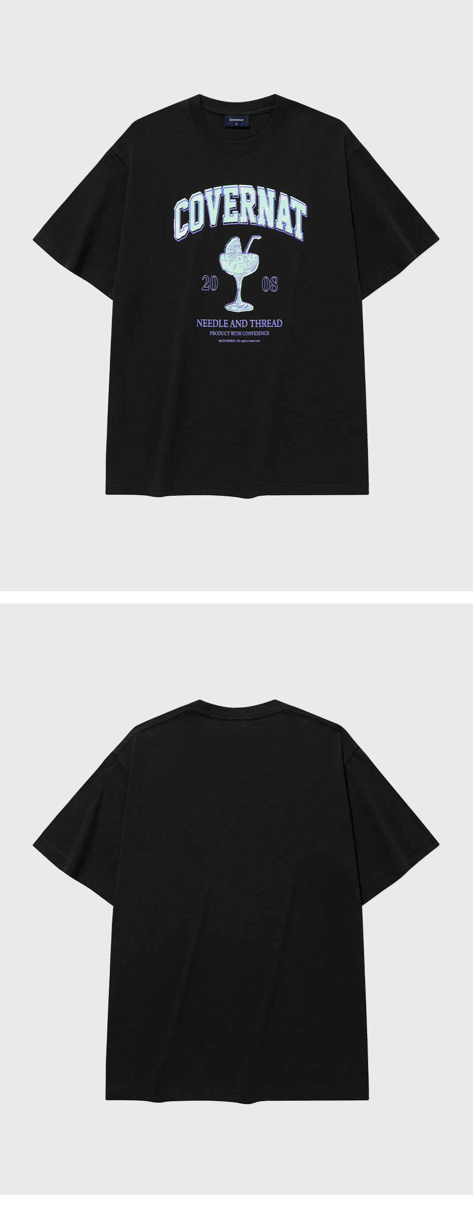 MUSINSA公式 | COVERNAT Cocktail Graphic T-Shirt Black