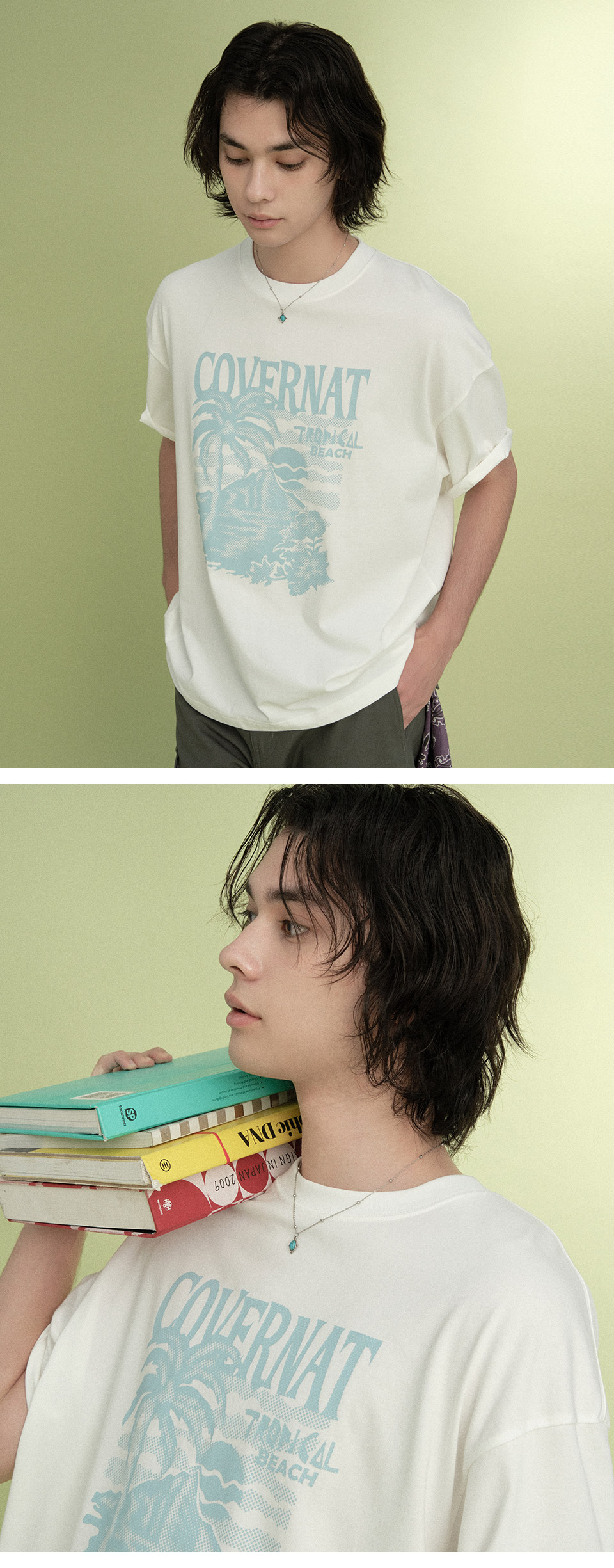 [COVERNAT] Tropical graphic t-shirt /追跡付 MUSINSA | COVERNAT Cool Cotton Sunset Tropical Graphic T