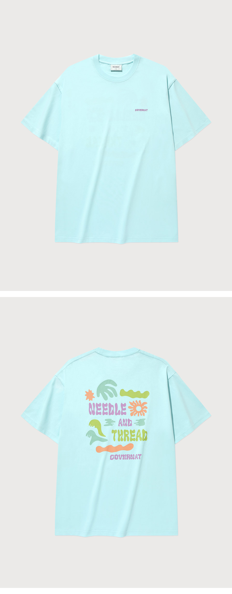Tシャツ・カットソー COVERNAT Cool Cotton Doodle Tropical Graphic T-Shirt Sky Blu MUSINSA | COVERNAT Cool Cotton Doodle Tropical Graphic T