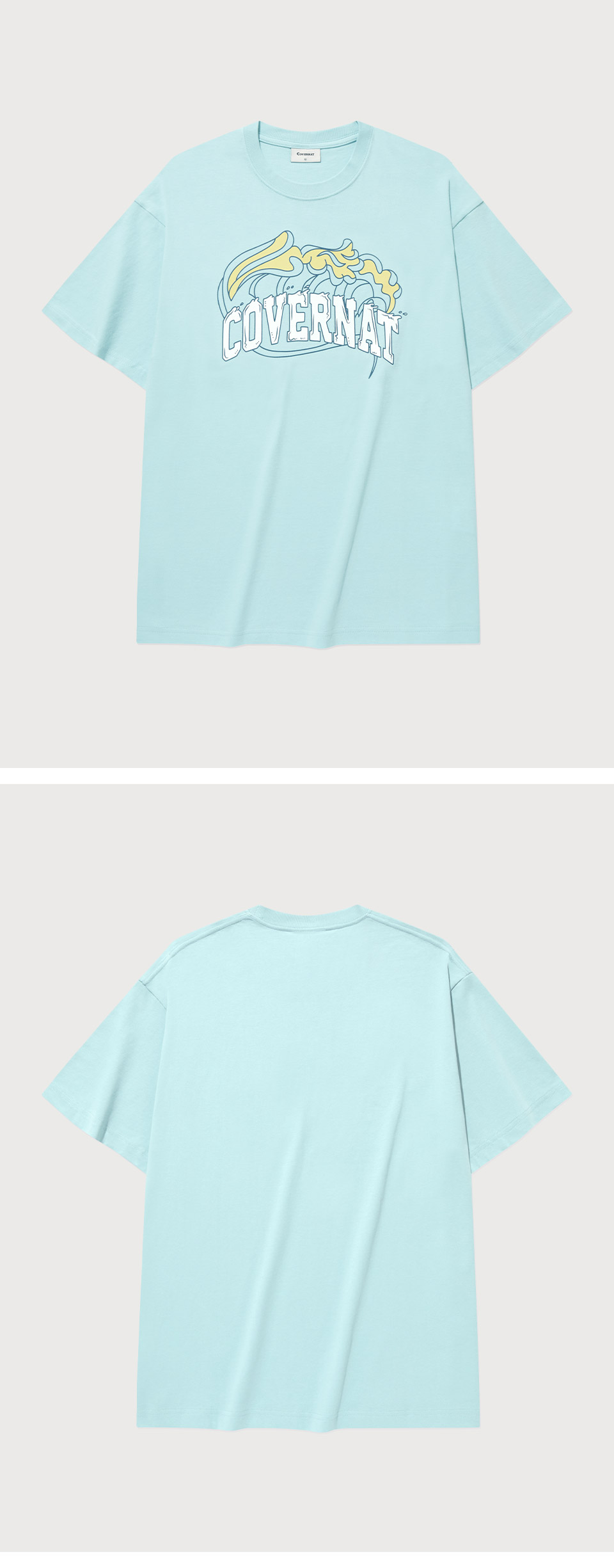 COVERNATのWave Graphic T-Shirt 全2色 MUSINSA公式 | COVERNAT Wave Graphic T-Shirt Sky Blue