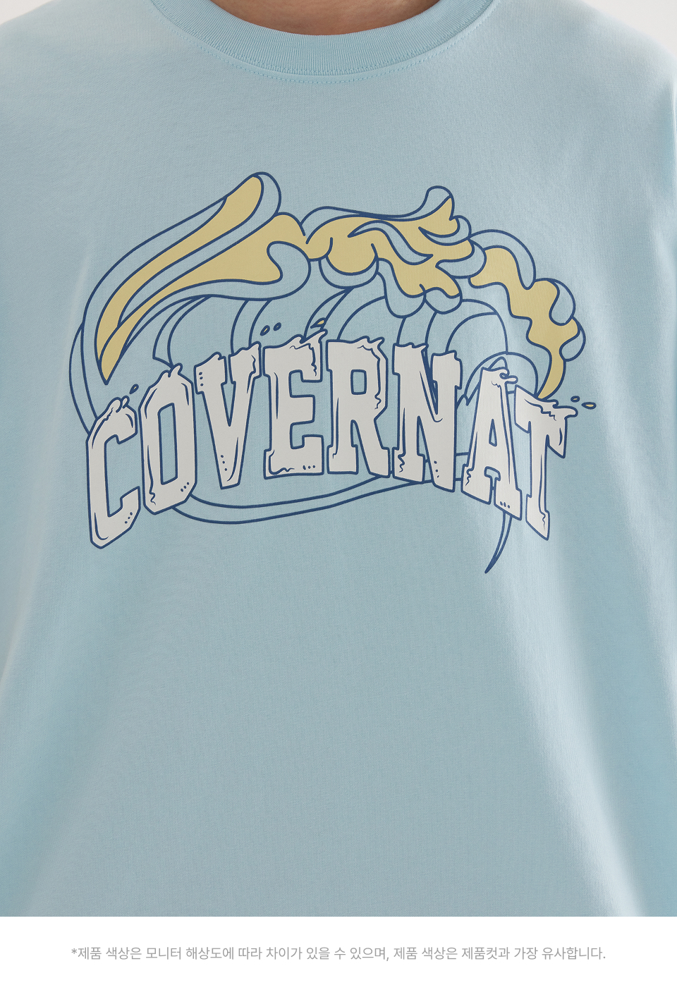 COVERNATのWave Graphic T-Shirt 全2色 MUSINSA公式 | COVERNAT Wave Graphic T-Shirt Sky Blue