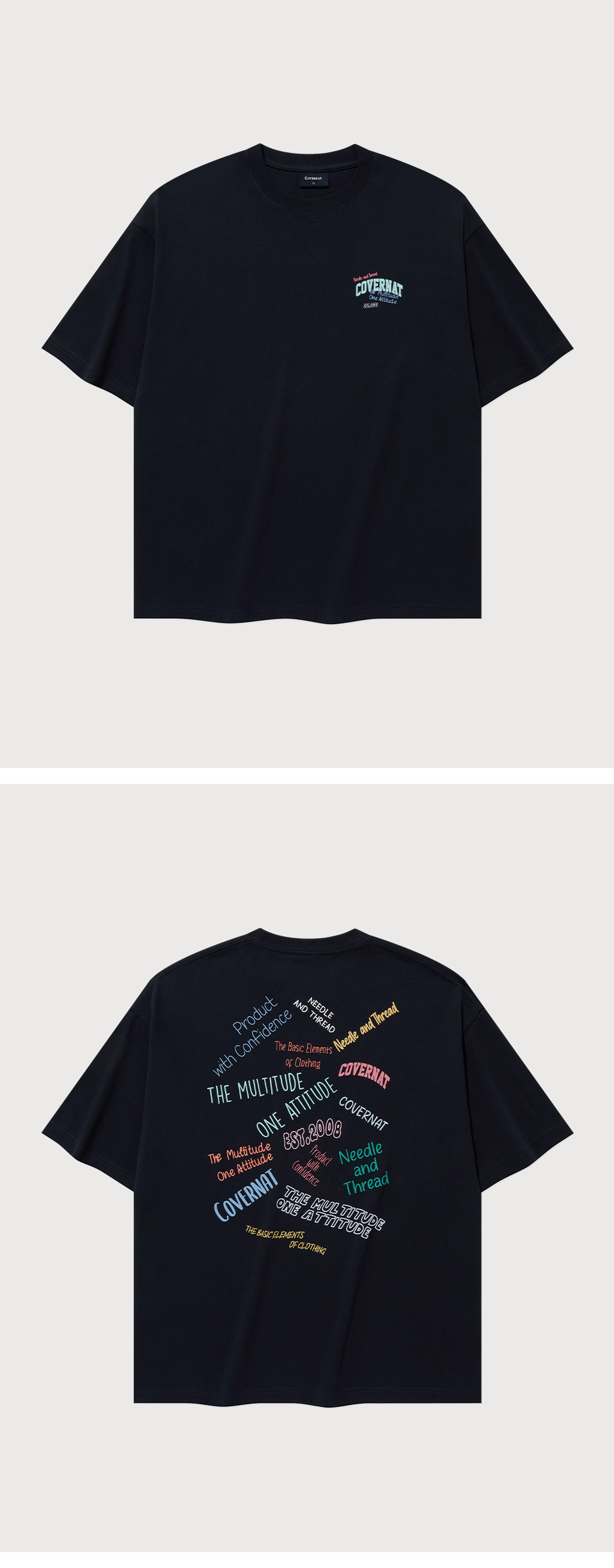 COVERNATのMulti-typo graphic t-shirt 全2色 MUSINSA公式 | COVERNAT Multi-typo graphic t-shirt Dark Navy