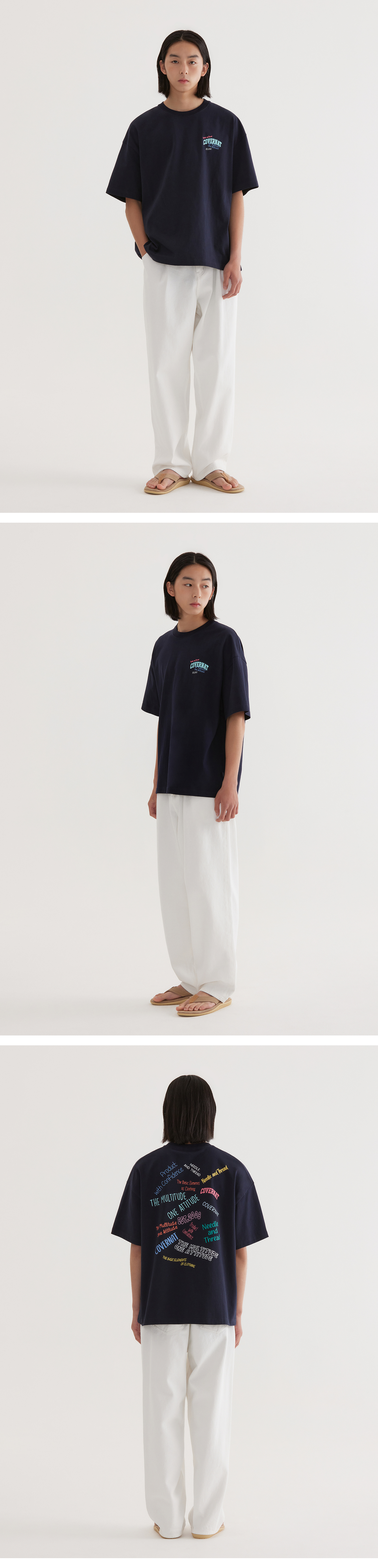 COVERNATのMulti-typo graphic t-shirt 全2色 MUSINSA公式 | COVERNAT Multi-typo graphic t-shirt Dark Navy