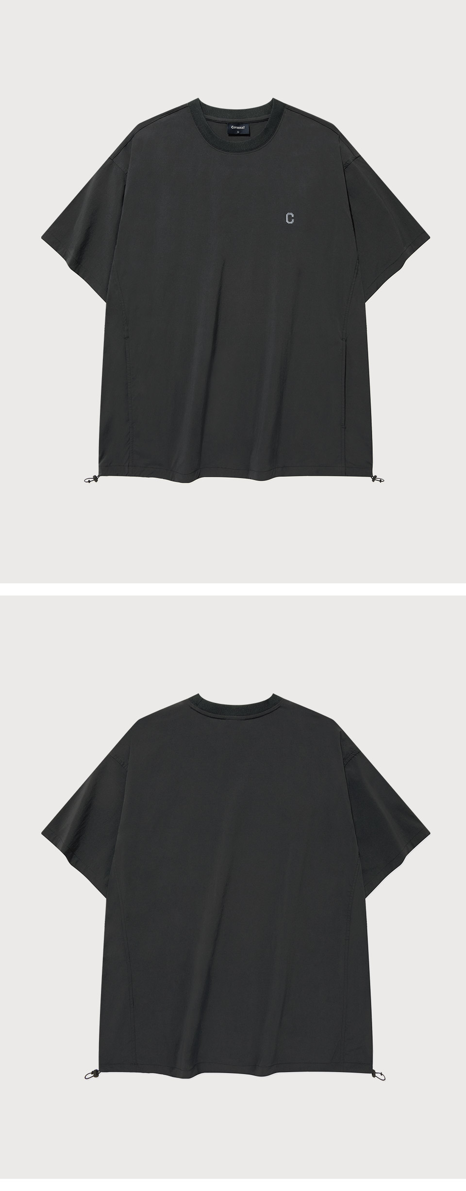 MUSINSA | COVERNAT [SET] Tech Nylon Basic T-shirt Charcoal