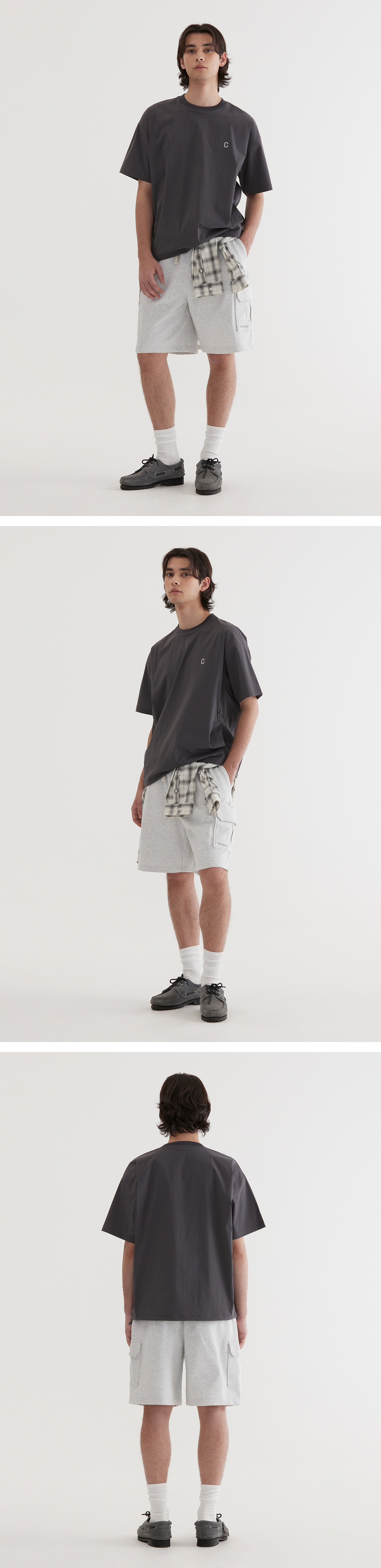 MUSINSA | COVERNAT Tech Nylon Basic T-Shirt Charcoal