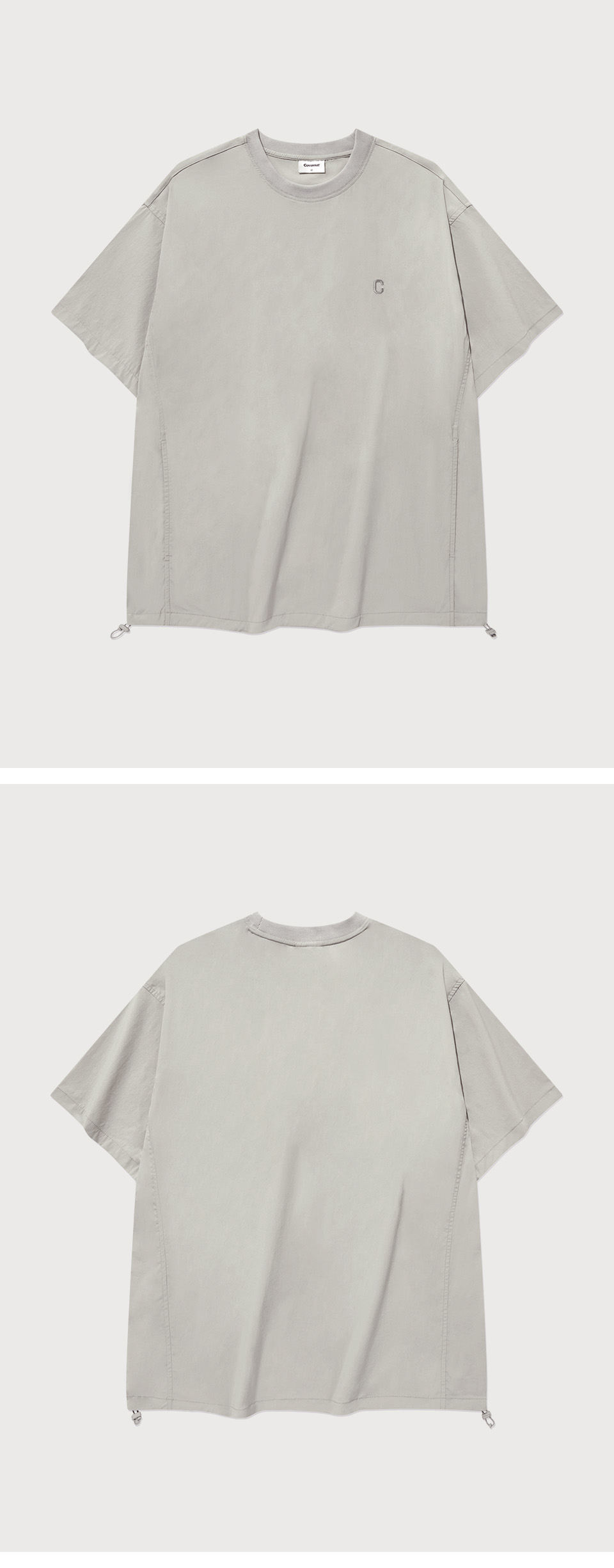 MUSINSA | COVERNAT [SET] Tech Nylon Basic T-shirt Light Gray