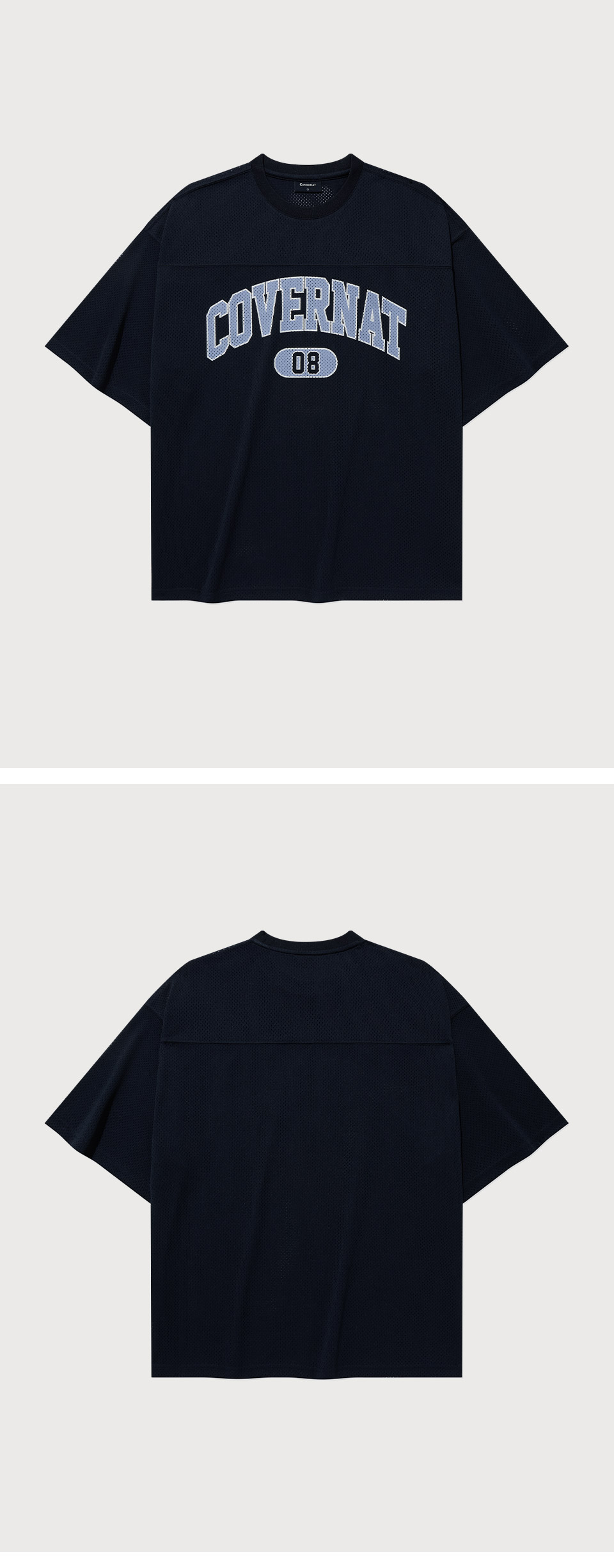 ★COVERNAT★ Arch Mesh T-Shirt Dark Navy CO2502ST63DN MUSINSA | COVERNAT Arch Mesh T-Shirt Dark Navy