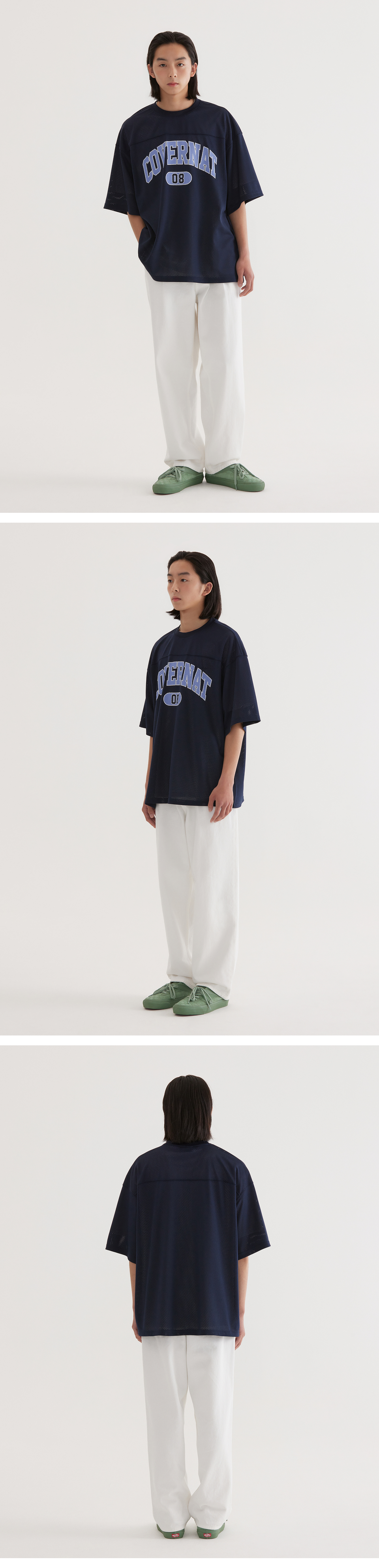 ★COVERNAT★ Arch Mesh T-Shirt Dark Navy CO2502ST63DN MUSINSA | COVERNAT Arch Mesh T-Shirt Dark Navy