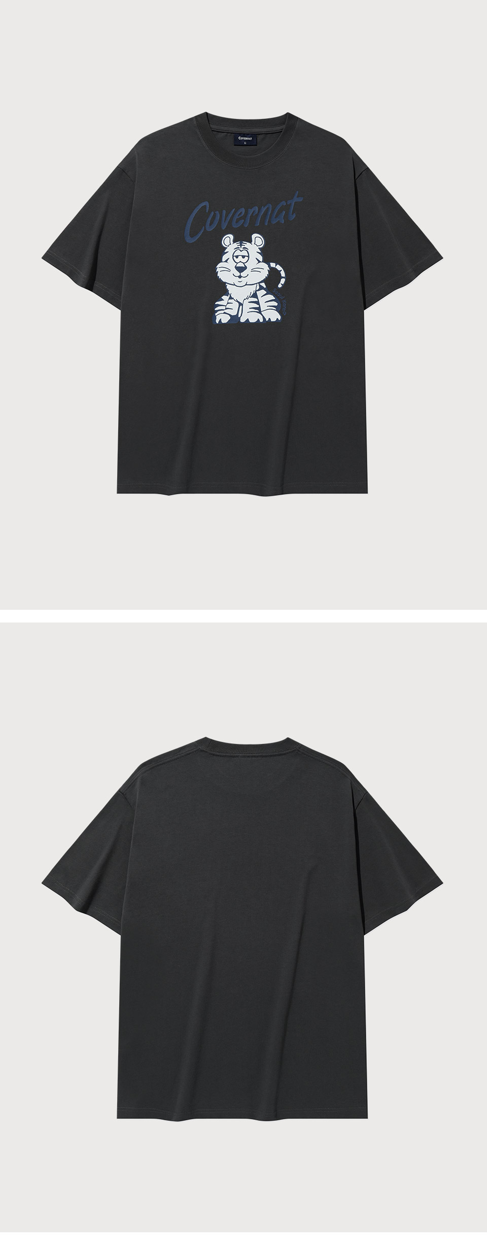 Tシャツ・カットソー COVERNAT Exhaust gas graphic t-shirt Charcoal hypno television charcoal tee – HYPNOTIZED