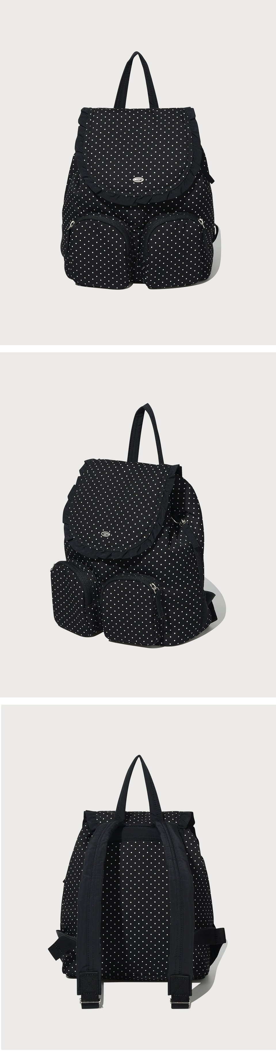 [COVERNAT] Clover Heart Dot Padded Frill Backpack /追跡付 MUSINSA | COVERNAT WOMAN Clover Heart Dot Padded Frill