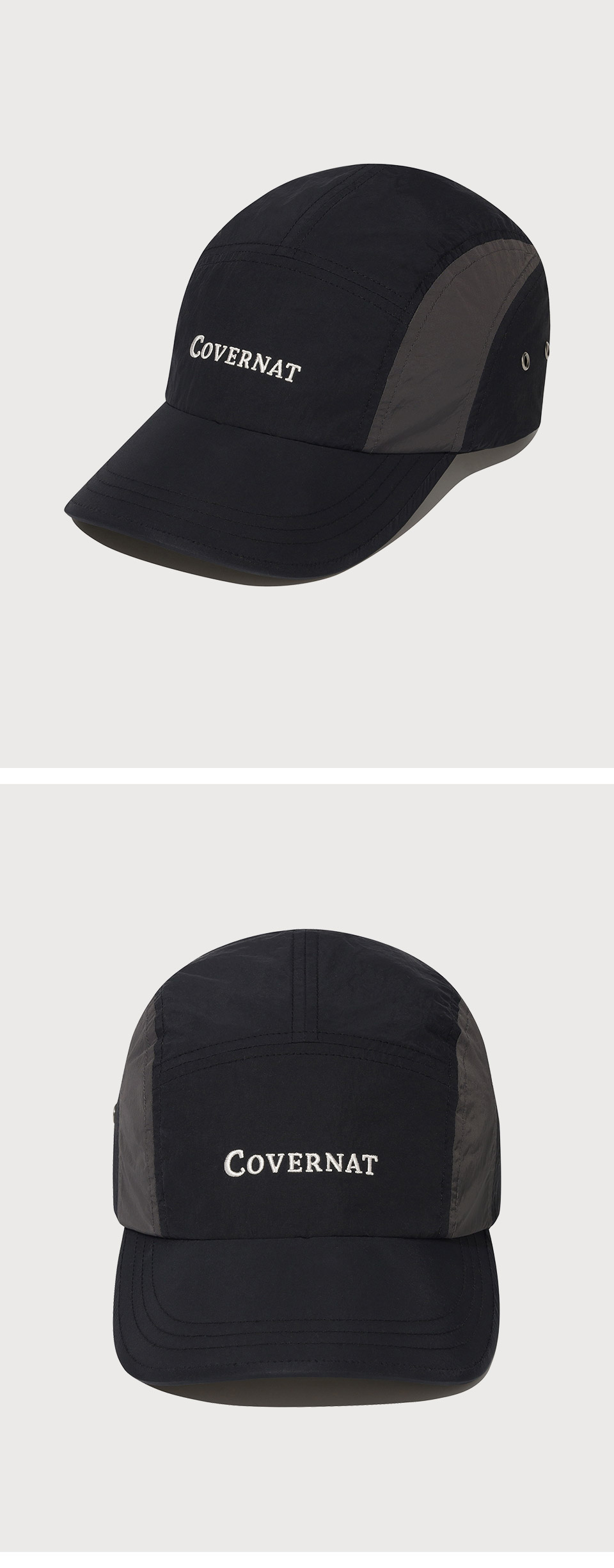 MUSINSA | COVERNAT Authentic Logo Nylon Camp Cap Black