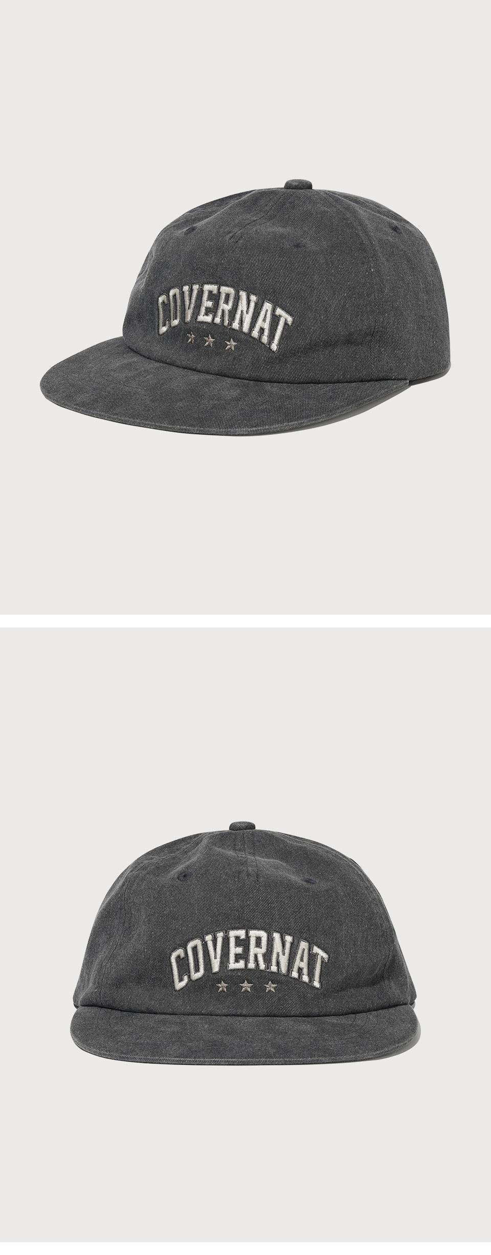 MUSINSA | COVERNAT Arch Logo Vintage 5 Panel Cap Charcoal