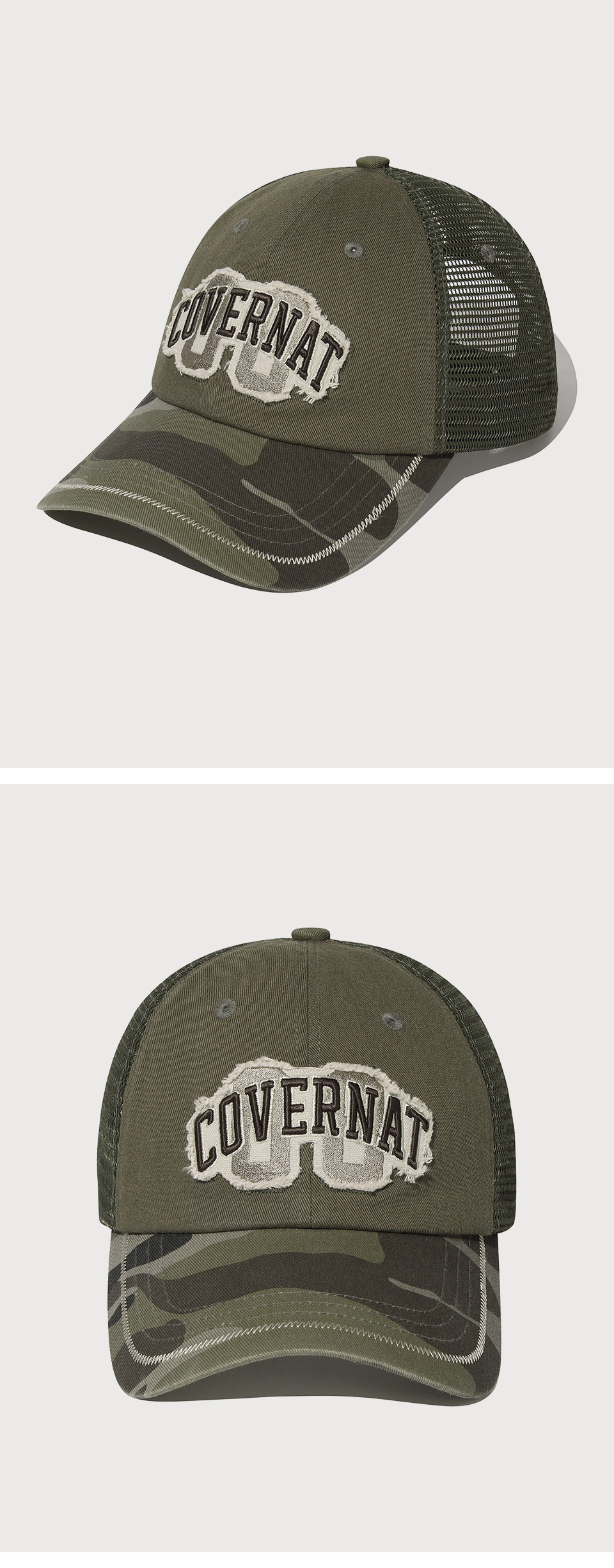 COVERNATのArch Logo Vintage Applique Trucker Cap MUSINSA | COVERNAT [Cozy Fit] Arch Logo Vintage Applique