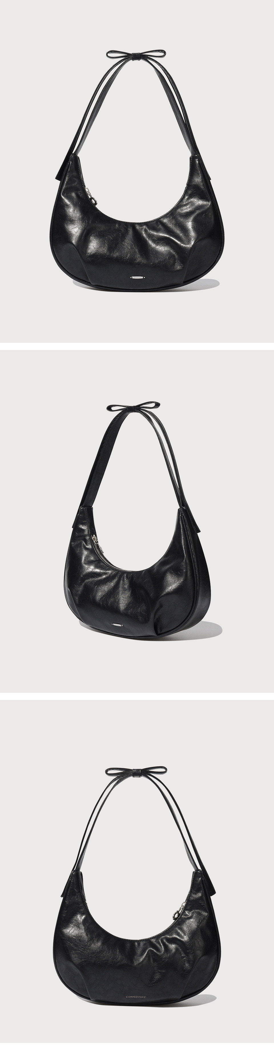 ★COVERNAT WOMAN★ Cloverheart glossy cylindrical bag black MUSINSA | COVERNAT WOMAN Clover Heart Glossy Cylinder Bag Black
