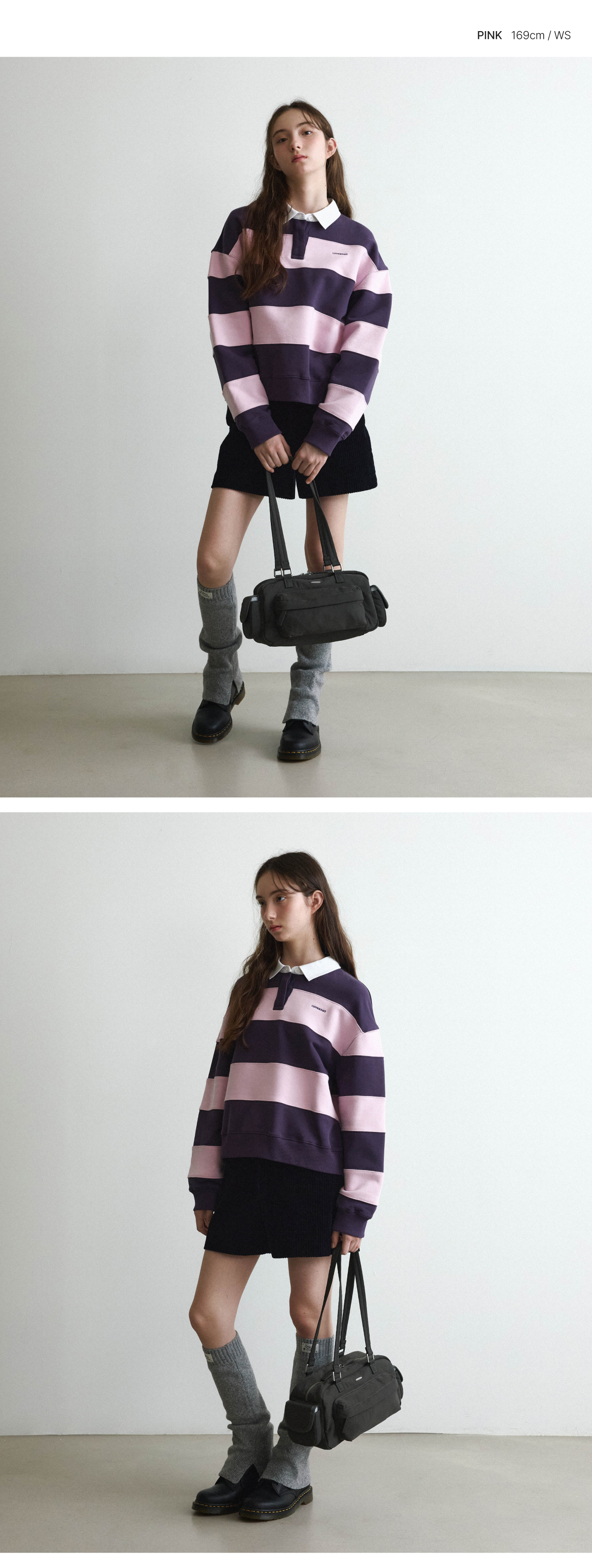 WOMAN RUGBY SWEATSHIRT #SANA同款！ - 3 COLORS PINK