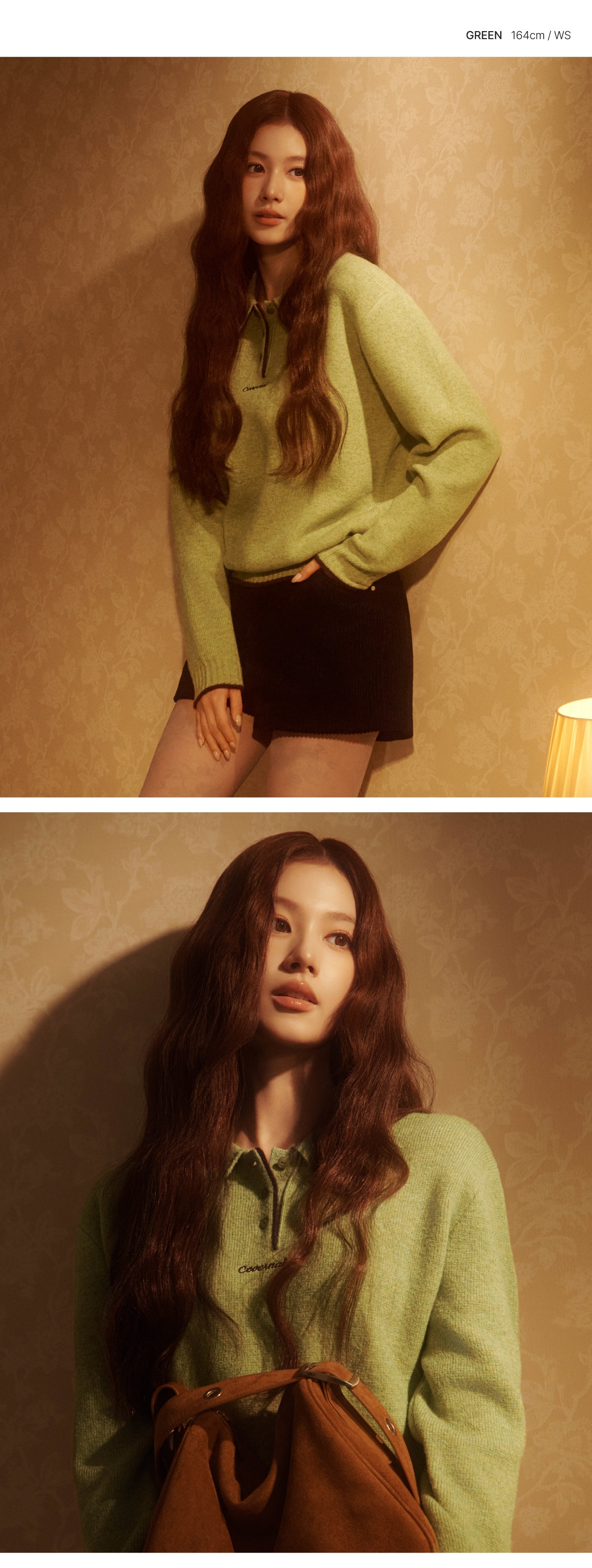 WOMAN HAIRY COLLAR KNIT #SANA同款！ - 2 COLORS NAVY