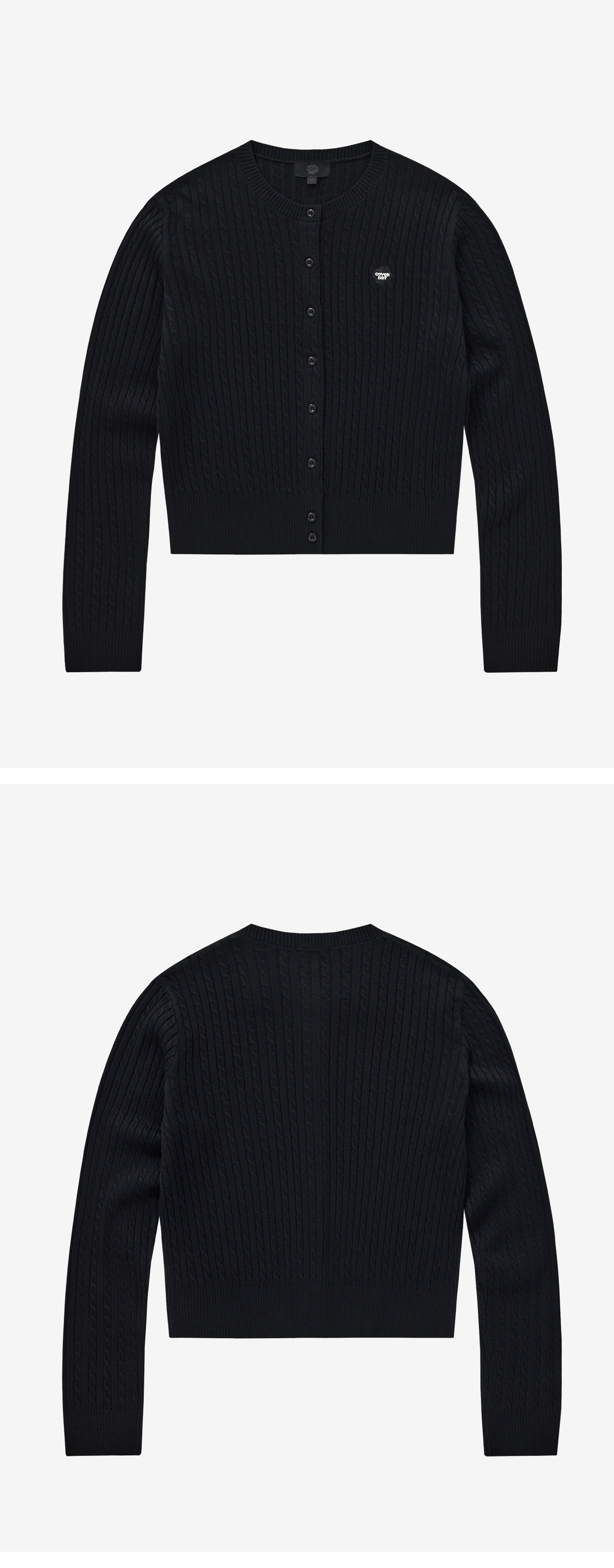 WOMAN CLOVER HEART CABLE CARDIGAN #SANA同款! - 5 COLORS BLACK