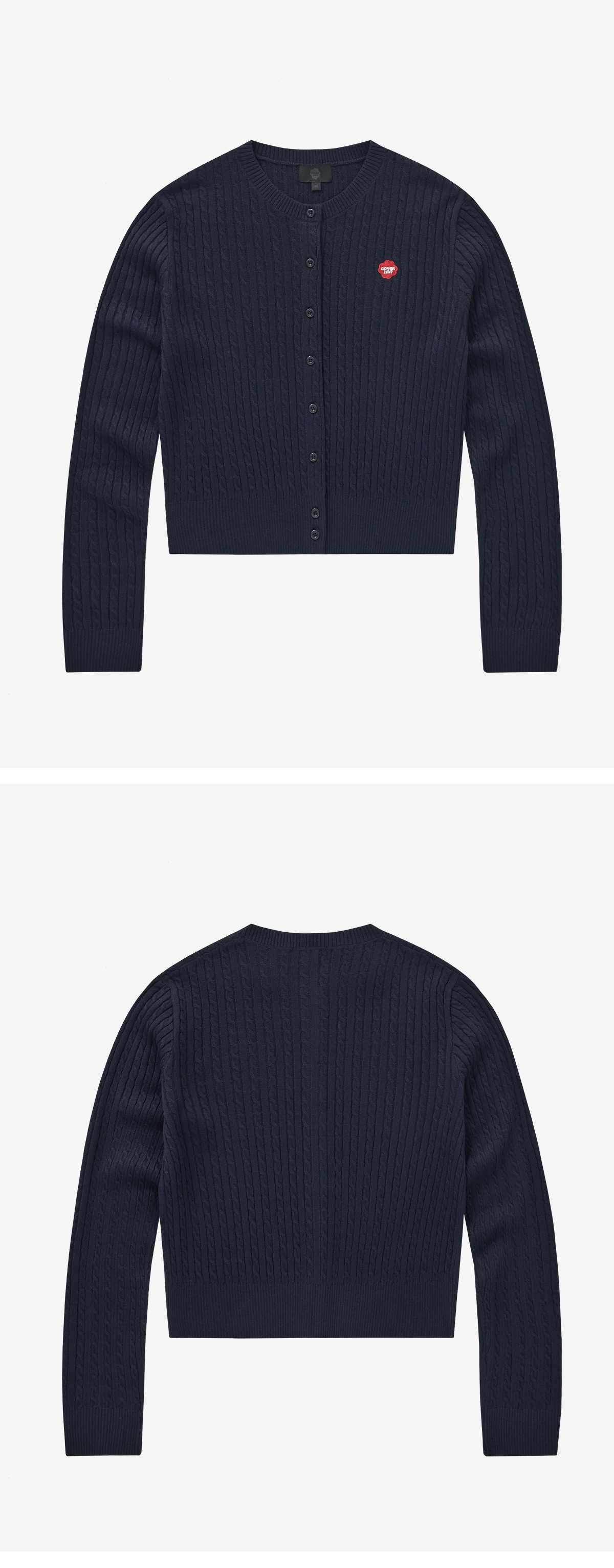 WOMAN CLOVER HEART CABLE CARDIGAN #SANA同款! - 5 COLORS NAVY