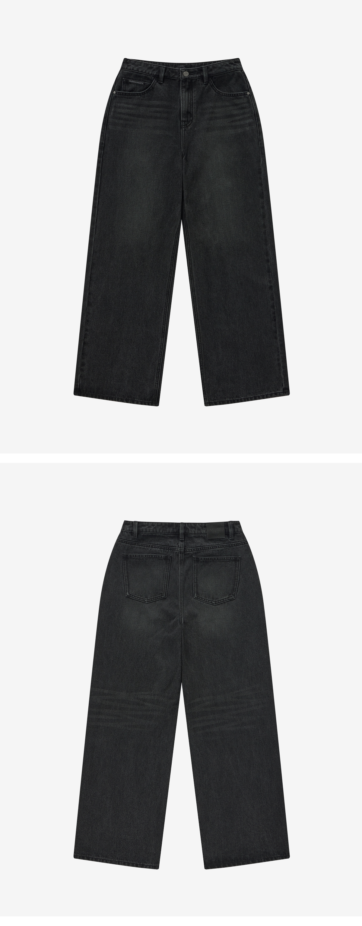 WOMAN LOOSE STRAIGHT DENIM PANTS #SANA同款！ - 2 COLORS BLACK