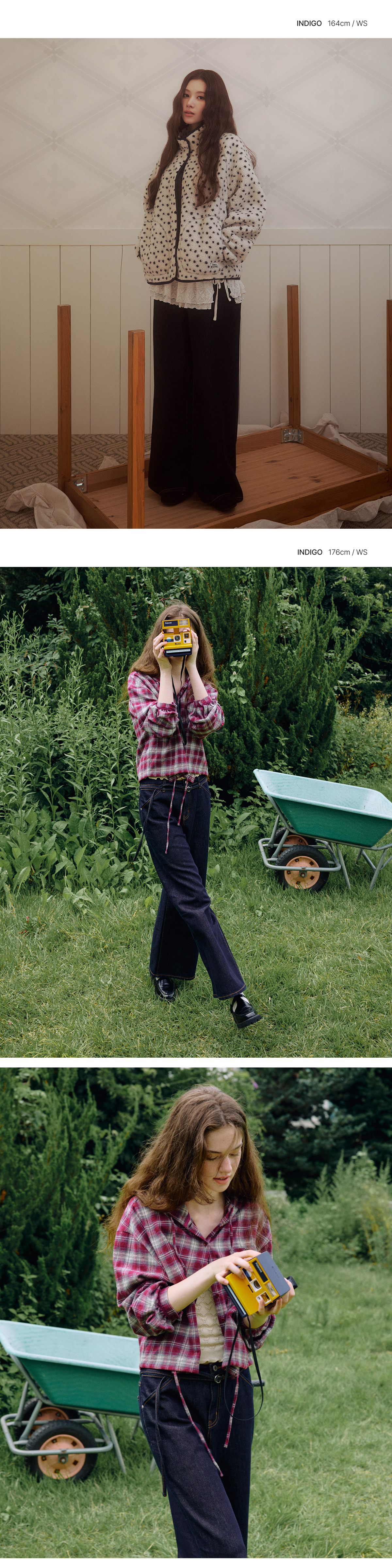 WOMAN WIDE BELTED DENIM PANTS #SANA同款! - 2 COLORS INDIGO