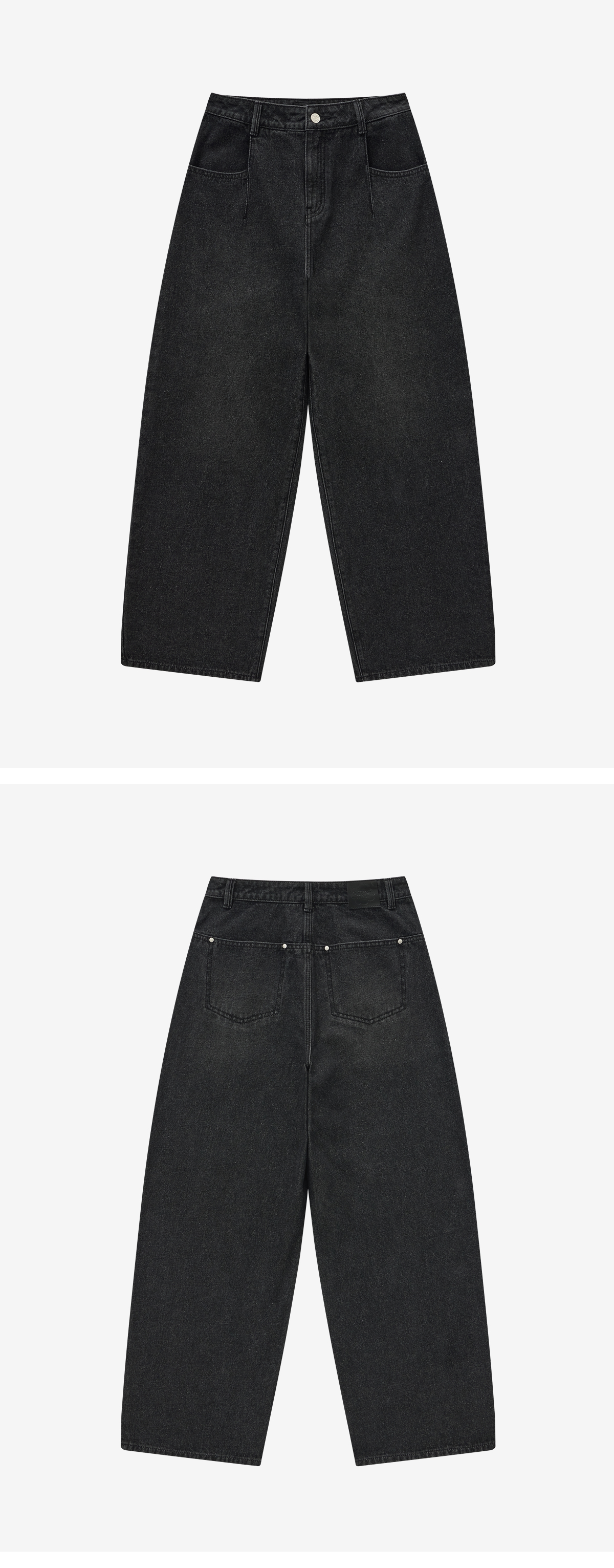 WOMAN WIDE CURVED DENIM PANTS #SANA同款! - 2 COLORS BLACK